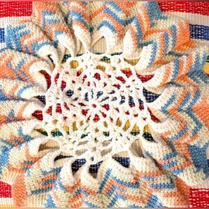Vintage Hank knit pastel crochet round dollie‎
